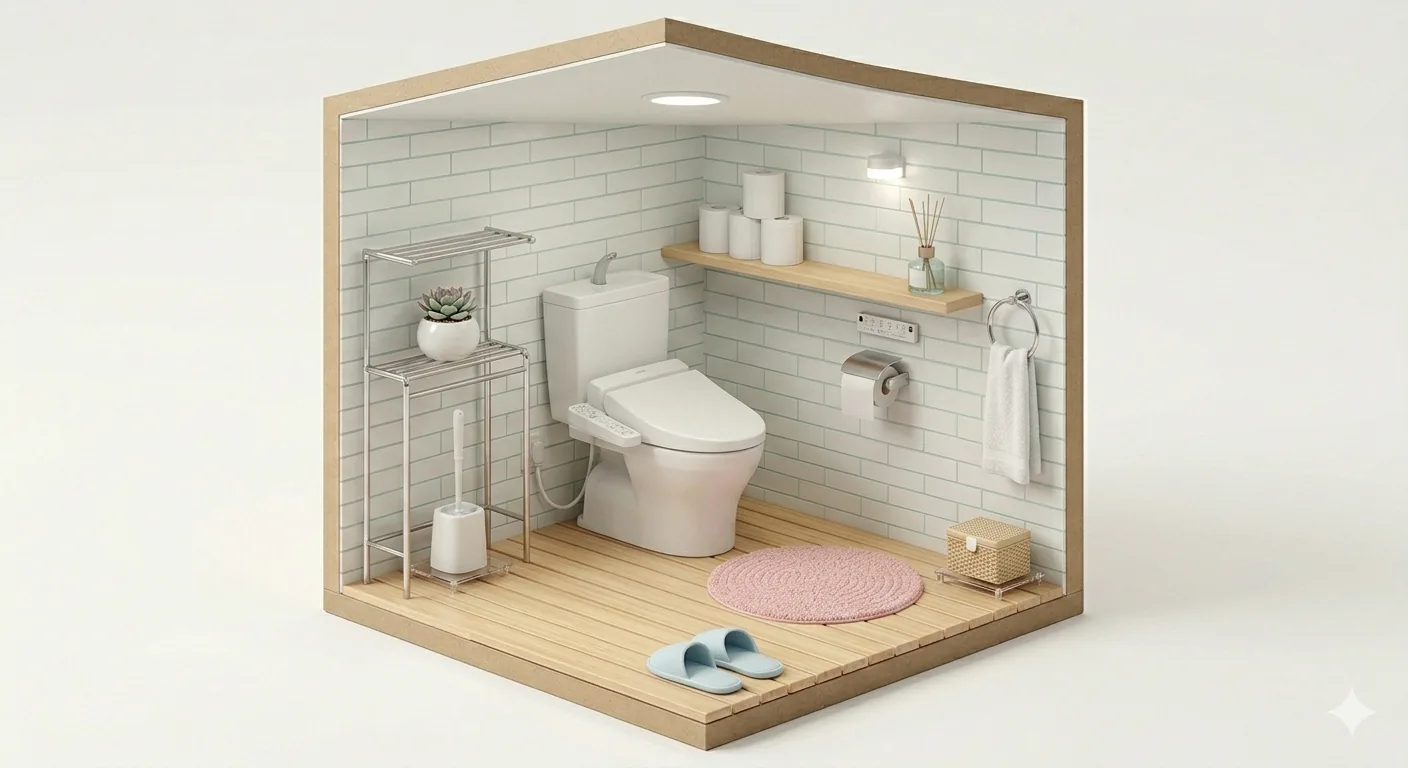 アイソメトリックのトイレシーン